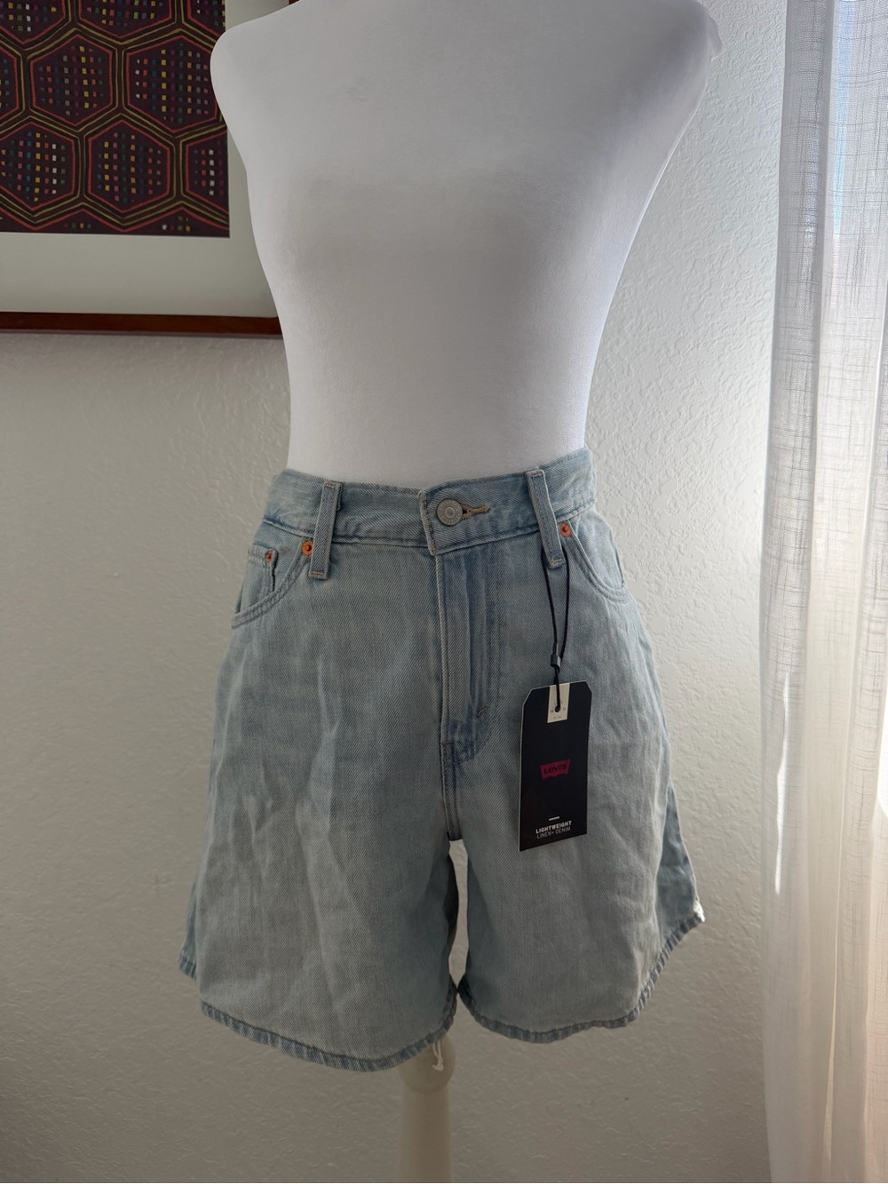 Levi's Faded Light Blue High-Rise Denim Shorts